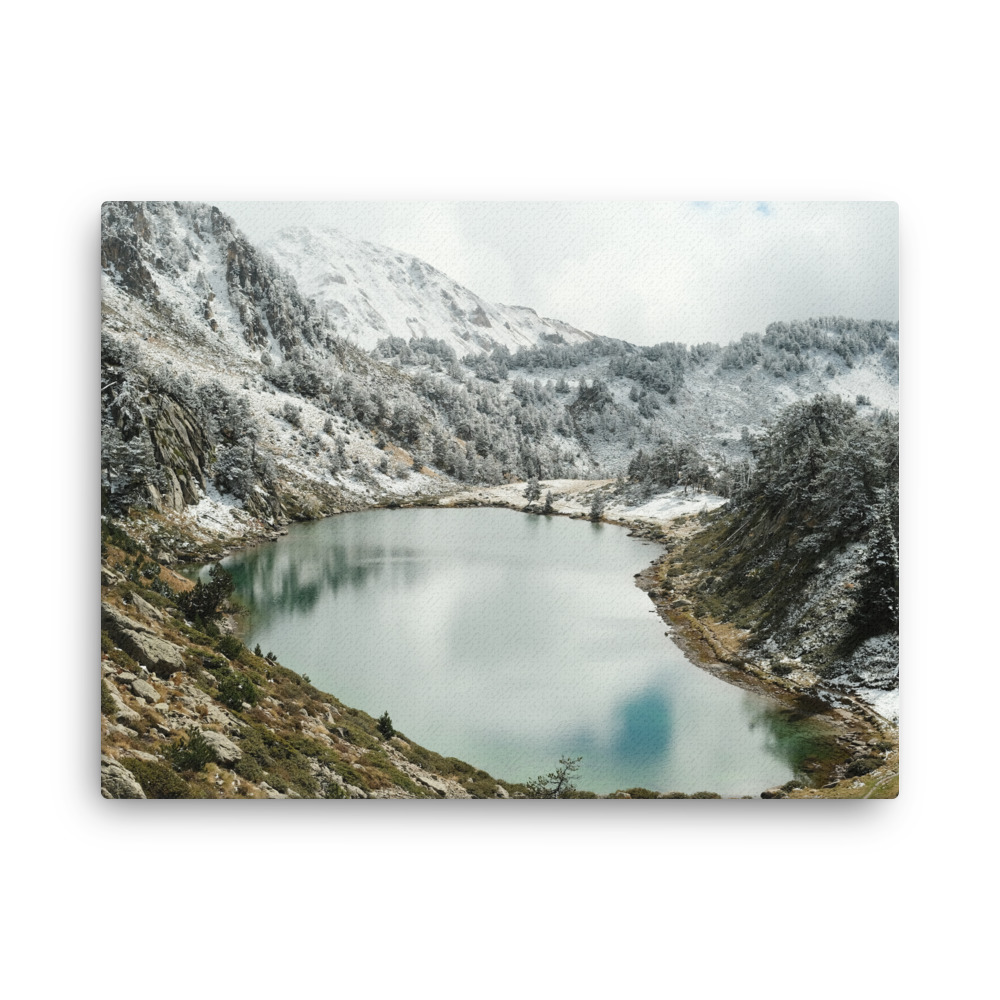Mountains #1 - Snowy lake - canvas print