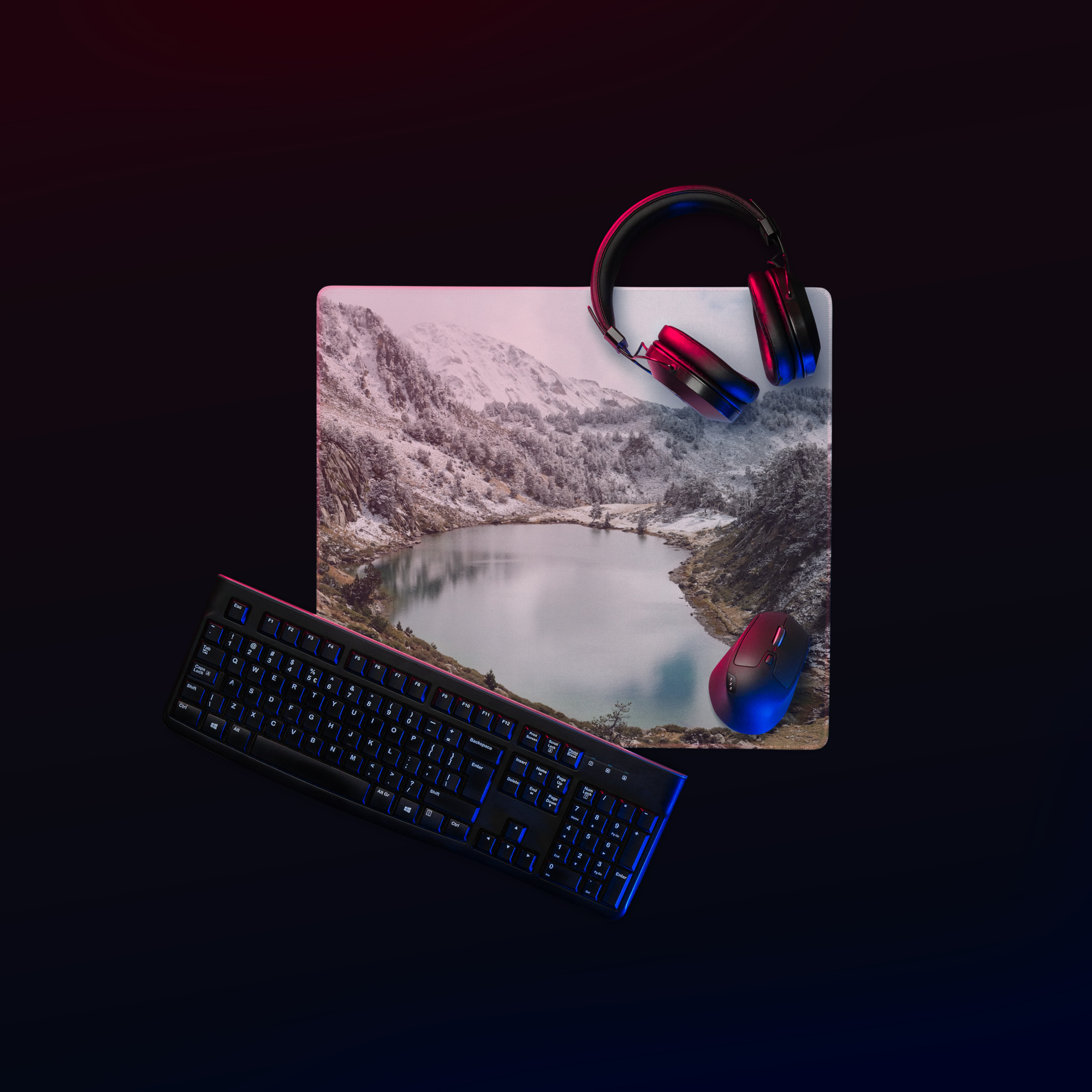 Mountains #1 – Snowy lake – Gaming mouse pad - Image 5