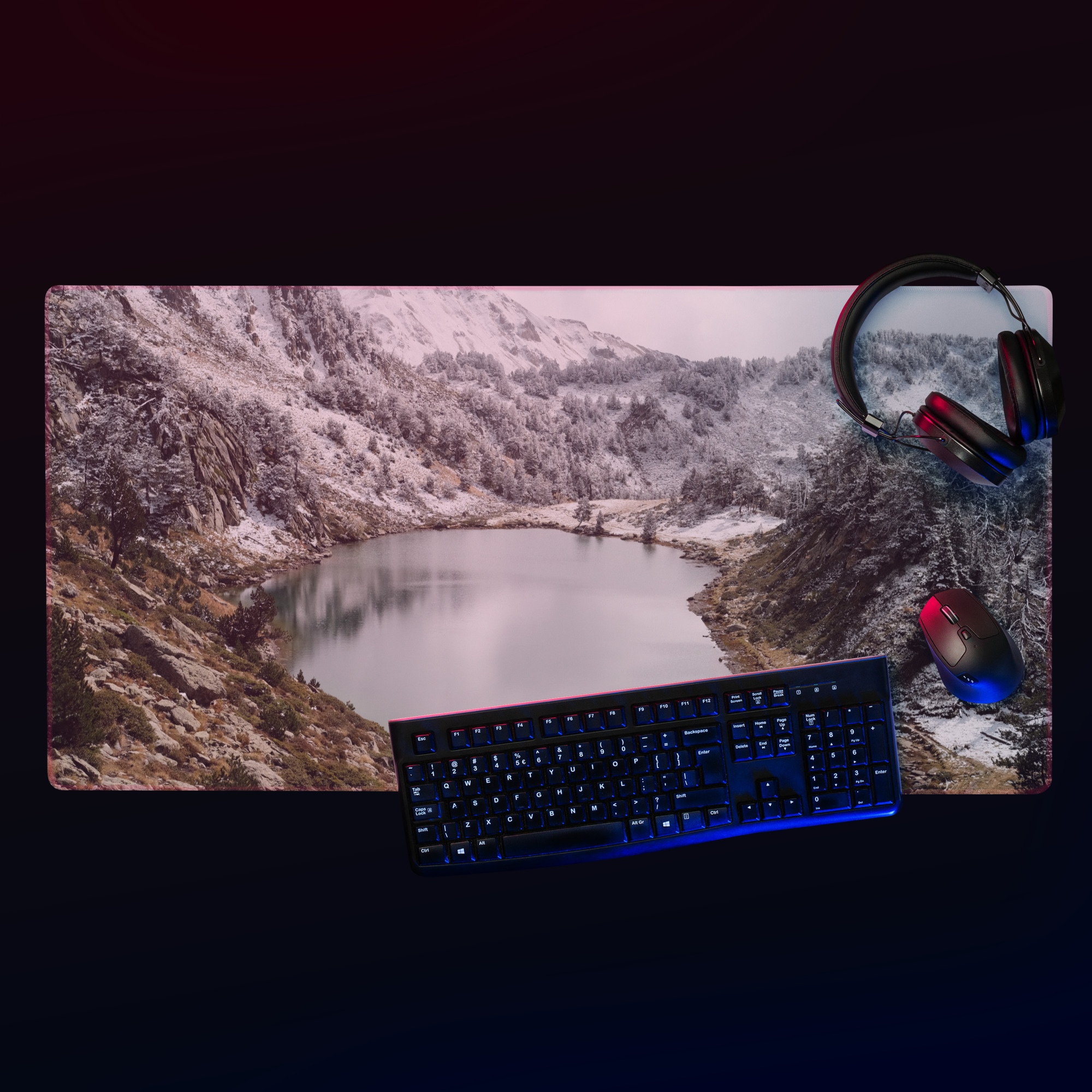 Mountains #1 – Snowy lake – Gaming mouse pad - Image 4